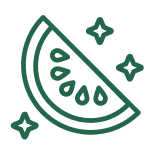 Green icon of slots watermelon symbol