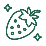 Green icon of slots strawberry