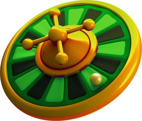 green, black, and yellow roulette spin