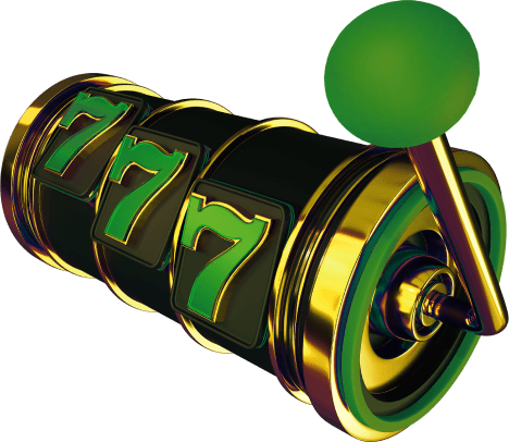 green blue golden slot machine lever with jackpot showing