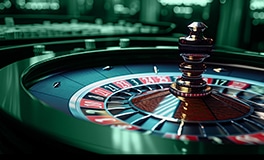 Roulette table placed in a casino room